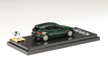 [ Back-order ] Hobby Japan HJ641017SG 1:64 Honda civic (EG6) SiR-S with Engine Display Model Lausanne Green Pearl