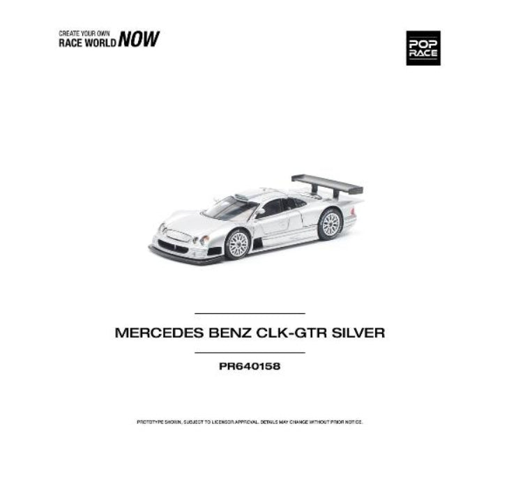 PR640158 POP RACE 1:64 Mercedes Benz CLK-GTR SILVER