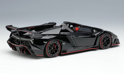 [ Back-order ] Make Up EIDOLON EM451C 1:43 Lamborghini Veneno Roadster 2015 Black/Red Stripe