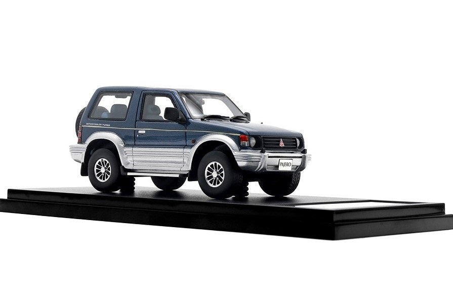 [ Back-order ] Hi-Story HS446BL 1:43 MITSUBISHI PAJERO METALTOP WIDE XR-II (1991) Normandy Blue/Grace Silver Resin