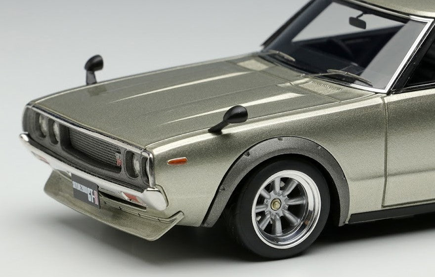 [ Back-order ] Make Up VISION VM274B 1:43 Nissan Skyline 2000 GT-R (KPGC110) 1973 (RS Watanabe 8 spoke wheels) Champagne Silver