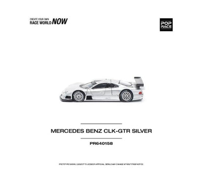 PR640158 POP RACE 1:64 Mercedes Benz CLK-GTR SILVER