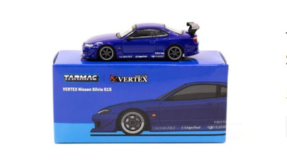 T64G-023-BL TARMAC WORKS 1:64 Nissan VERTEX Silvia S15 Blue Metallic