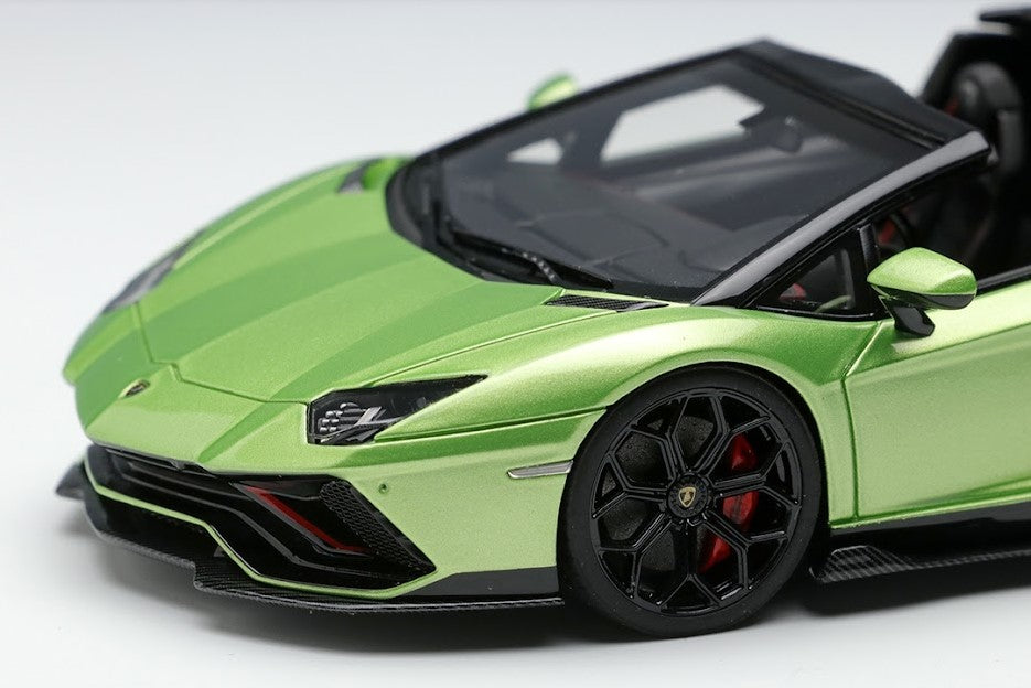 [ Back-order ] Make Up EIDOLON EM635C 1:43 Lamborghini Aventador LP780-4 Ultime Roadster 2021 Verdeisaka / Black Accent