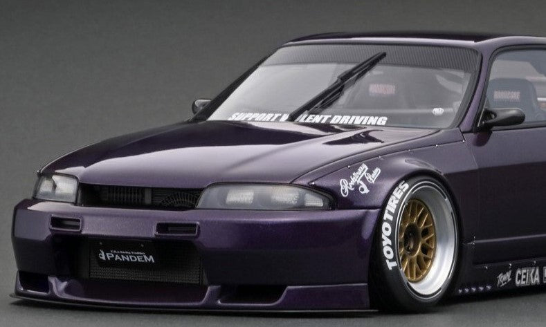 IG3032 ignition model 1:18 PANDEM GT-R (BCNR33) Purple Resin