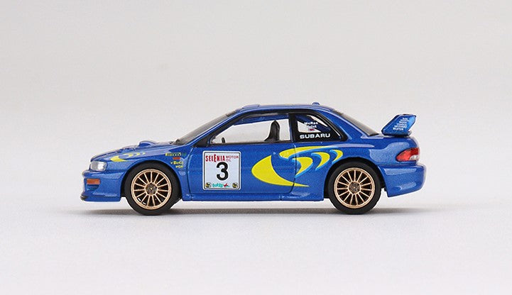 MGT00512-L TSM MINI-GT 1:64 Subaru Impreza WRC97 Rally Sanremo 1997 Winner #3 LHD