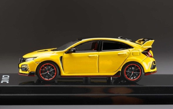 [ Back-order ] Hobby Japan HJ642055BY 1:64 Honda Civic Type R Limited Edition (FK8) 2020 with Engine Display Model Sunlight Yellow II