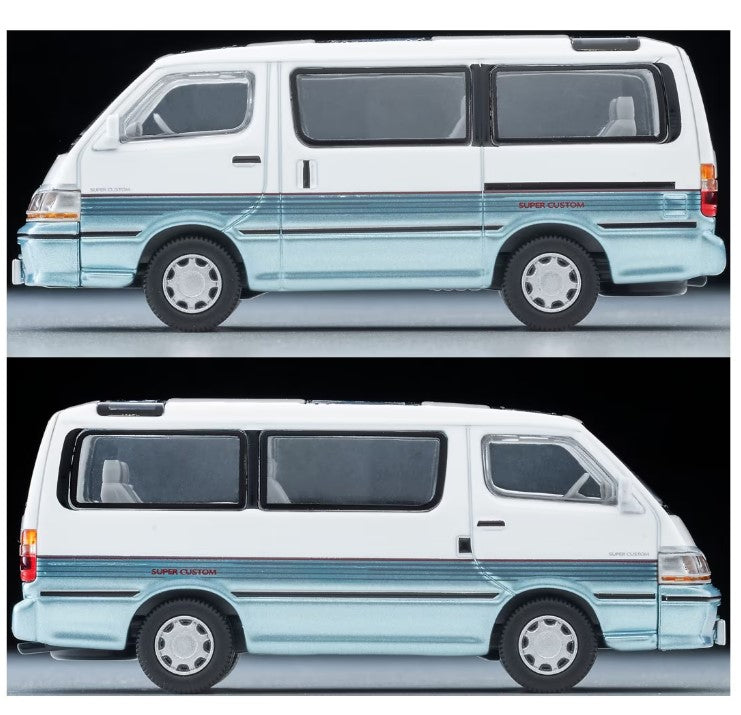 LV-N208d TOMYTEC Tomica 1:64 Toyota Hiace Wagon Super Custom (White/Light Blue) 1990 330806