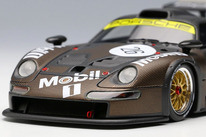 [ Back-order ] Make Up EIDOLON EM471B 1:43 Porsche 911 GT1 Le Mans 24 Hours Test 1996 No,26 Carbon