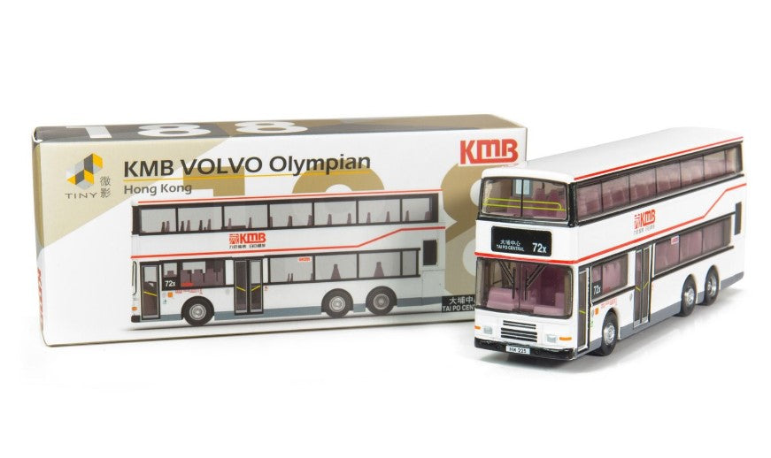 [ Back-order ] TINY KMB2019008 1:110 Tiny City No.188  KMB VOLVO Olympian 11m (72x Tai Po Central) Diecast