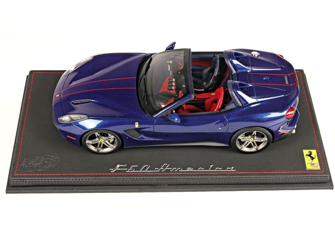 P18125G BBR 1:18 Ferrari F60 America 2014 Blu Tour Fr./Livery Rosso Corsa model car