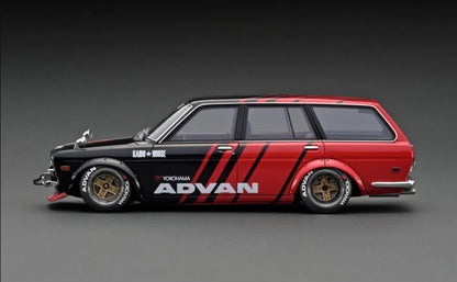 [ Back-order ] ignition model IG3149 1:18 Datsun Bluebird (510) Wagon Black/Red