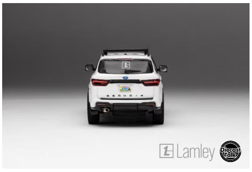 DTG0028-WH GCD Gaincorp Products 1:64 Toyota Sequoia TRD PRO Ice Cap White DiecastTalk x Lamley Special Order