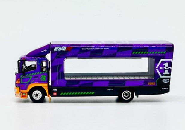 PR640085 POP RACE 1:64 EVA RACING Transporter HINO 500 (EVA-01)