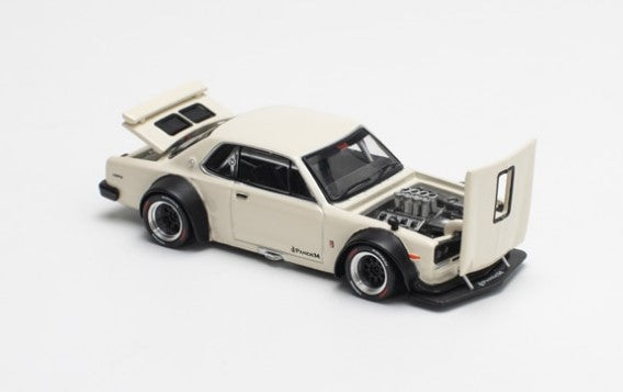 PR640113 POPRACE 1:64 Nissan Skyline GT-R V8 DRIFT White