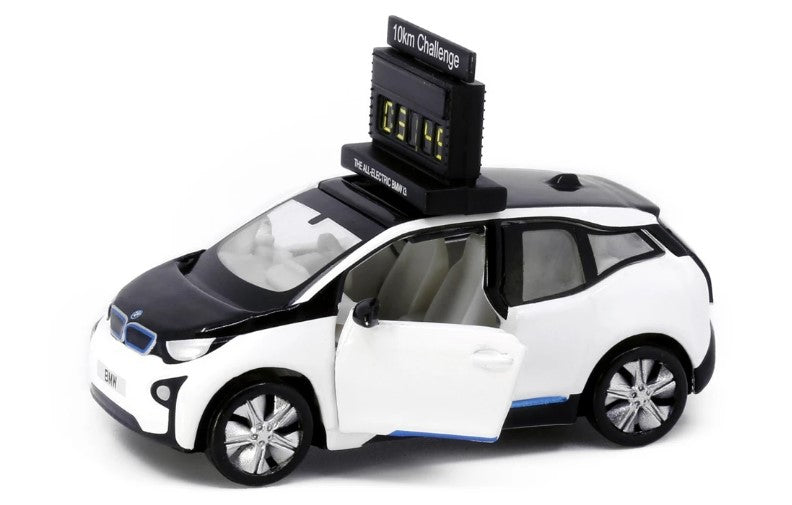 [ Back-order ] TINY ATC64699 1:64 Tiny City No.161 BMW i3 Marathon Clock Car 10km (Capparius White) Diecast