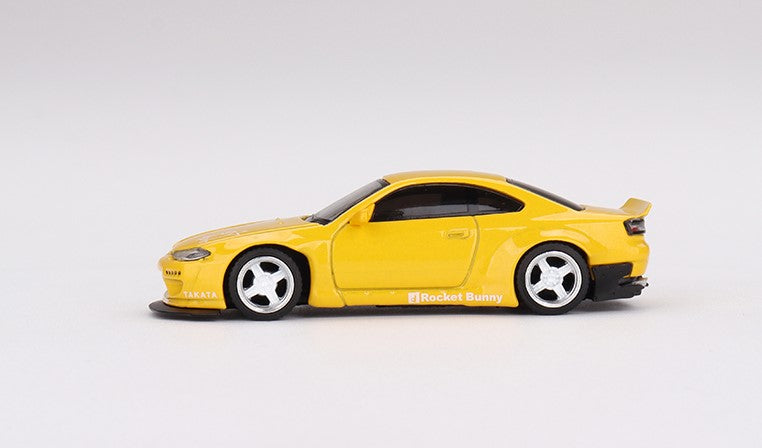 MGT00643-R TSM MINI-GT 1:64 Nissan Rocket Bunny Silvia (S15) Yellow RHD