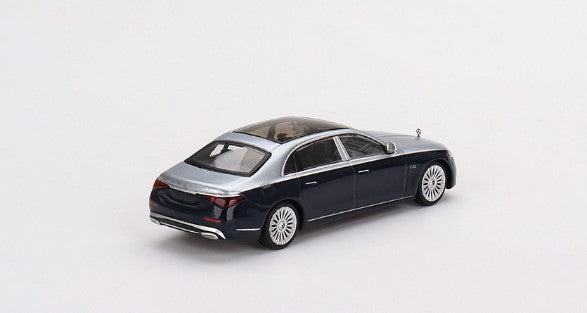 MGT00516-L TSM MINI-GT 1:64 Mercedes Maybach S680 Silver/Blue Metallic LHD