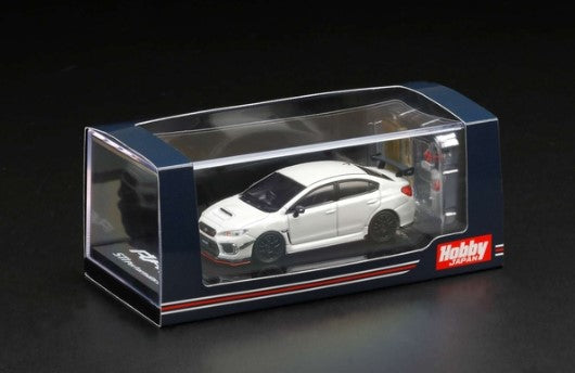 HJ641040W Hobby JAPAN 1:64 SUBARU WRX STI RA-R with optional Equipment / with engine display model Crystal White Pearl