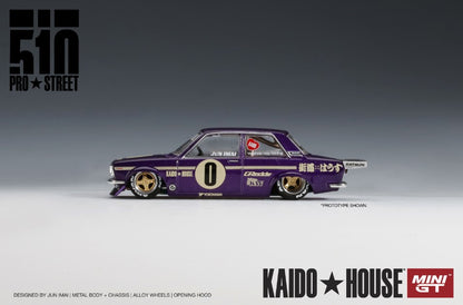 KHMG002 TSM MINI-GT 1:64 Datsun 510 Pro Street OG Purple KAIDO HOUSE LHD