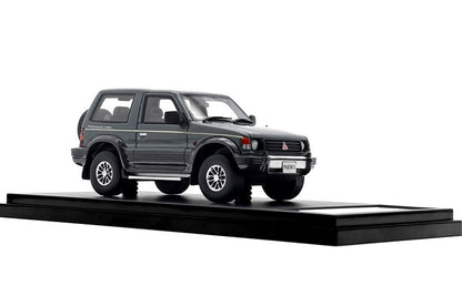 [ Back-order ] Hi-Story HS446GY 1:43 MITSUBISHI PAJERO METALTOP WIDE XR-II (1991) Baikal Gray/Mallorca Black Resin