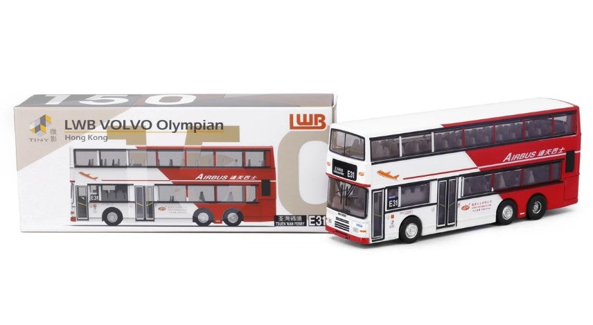 [ Back-order ] TINY KMB2020129 1:110 Tiny City No.150 LWB Volvo Olympian 11m (E31) Tsuen Wan Ferry Pier Diecast