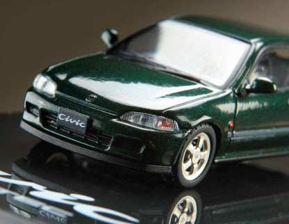 [ Back-order ] Hobby Japan HJ641017SG 1:64 Honda civic (EG6) SiR-S with Engine Display Model Lausanne Green Pearl