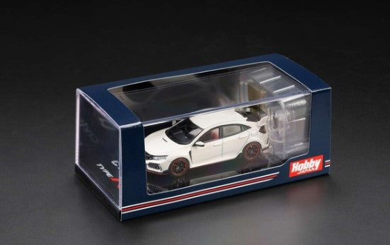 [ Back-order ] Hobby Japan HJ641055AW 1:64 Honda Civic Type R (FK8) 2017 with Engine Display Model Championship White