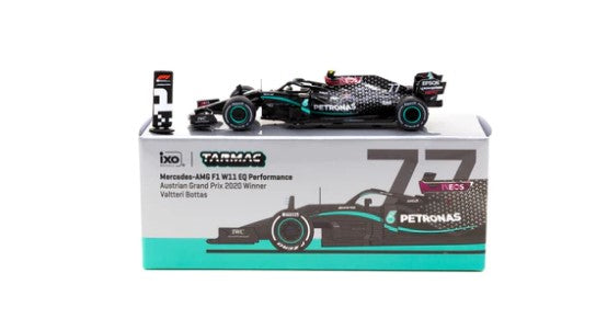 T64G-F036-VB1 TARMAC WORKS 1:64 Mercedes AMG F1 W11 EQ Performance Austrian GP 2020 Winner V. Bottas with Winner Board