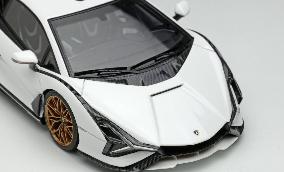 [ Back-order ] Make Up EIDOLON EM533B 1:43 Lamborghini Sian FKP 37 2019 Bianco Monocellos