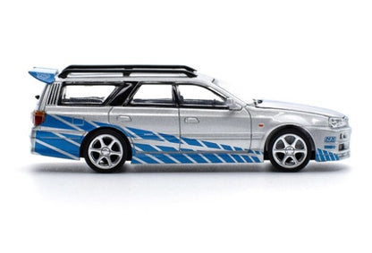 PR640060 POP RACE 1:64 Nissan STAGEA Blue/Silver