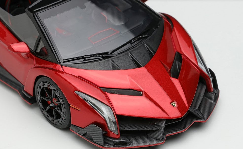 [ Back-order ] Make Up EIDOLON EM451A 1:43 Lamborghini Veneno Roadster 2015 Rosso Veneno (Metallic Red)