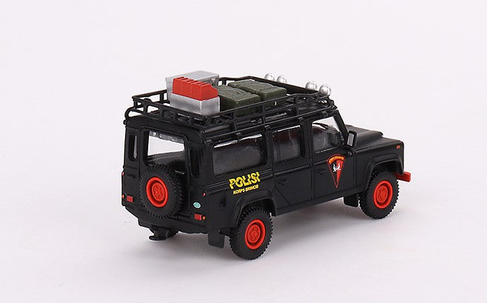 MGT00522-R TSM MINI-GT 1:64 Land Rover Defender 110 Mobile Brigade Corps (KORPS BRIMOB) RHD Indonesia Exclusive