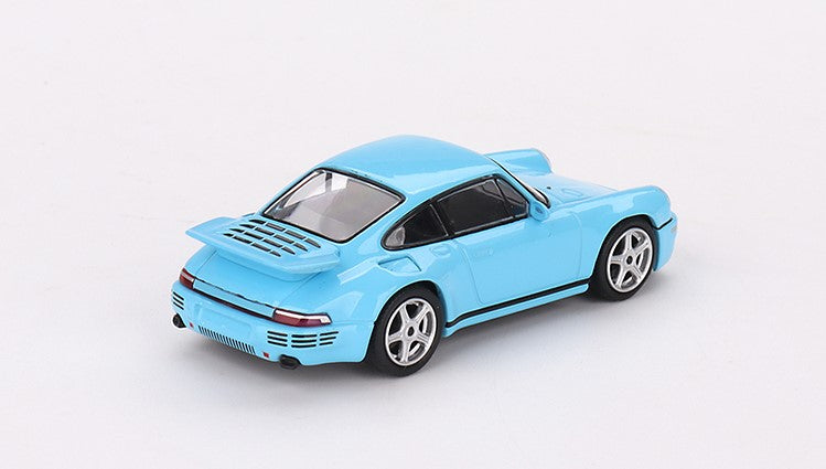 MGT00562-L TSM MINI-GT 1:64 RUF CTR Anniversary Bayrisch Himmelblau Sky Blue LHD