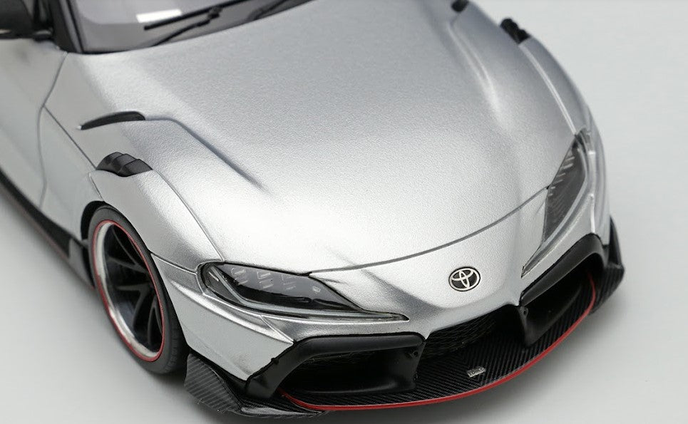 [ Back-order ] Make Up EIDOLON EM595F 1:43 TOM'S GR Supra 2020 Silver Metallic