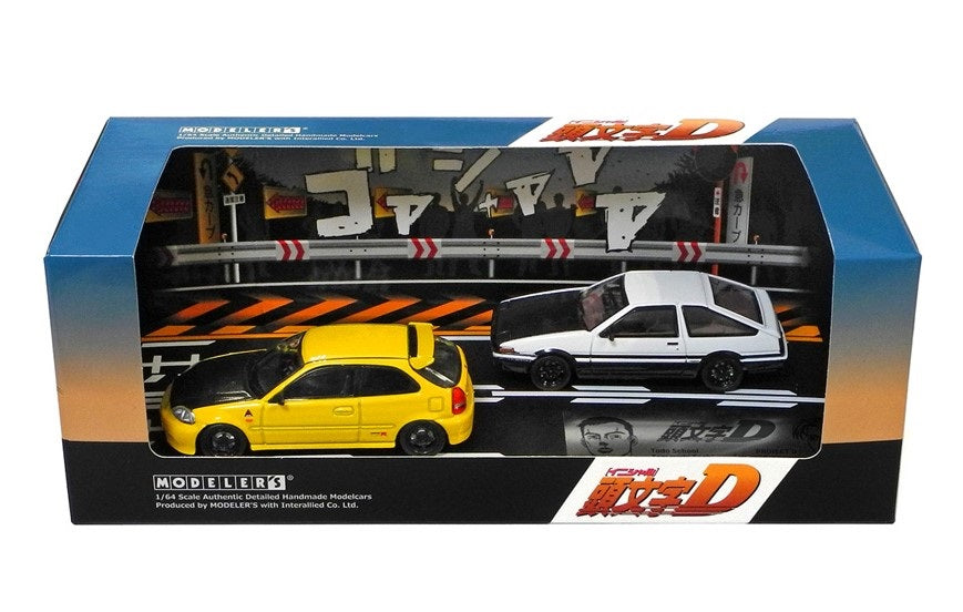 [ Back-order ] MODELER'S MD64212 1:64 Initial D Set Vol.12 Tomoyuki Date Todo firm Civic (EK9) & Takumi Fujiwara Trueno (AE86)