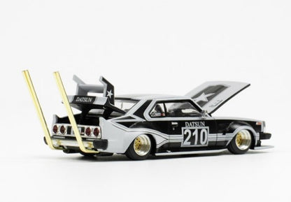 PR640073 POP RACE 1:64 Nissan Skyline C210 BOSOZOKU STYLE MATT BLACK (WITH CHASE CAR)