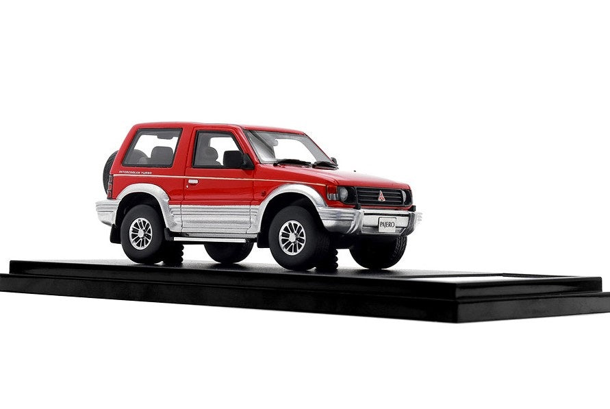 [ Back-order ] Hi-Story HS446RE 1:43 MITSUBISHI PAJERO METALTOP WIDE XR-II (1991) Venus Red/Grace Silver Resin