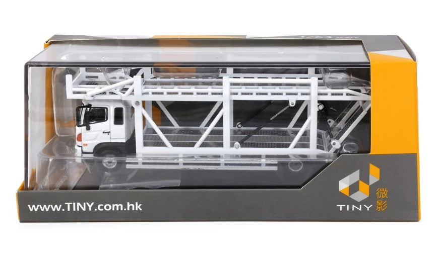 [ Back-order ] TINY ATC66030-B 1:64 Tiny City Hino 500 (Hino Ranger) Car Carrier White Diecast