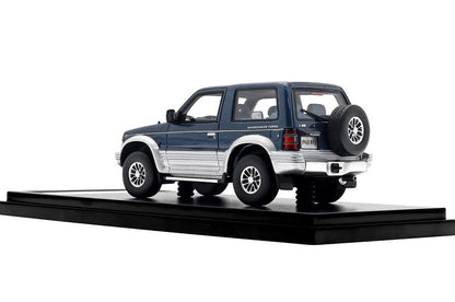 [ Back-order ] Hi-Story HS446BL 1:43 MITSUBISHI PAJERO METALTOP WIDE XR-II (1991) Normandy Blue/Grace Silver Resin