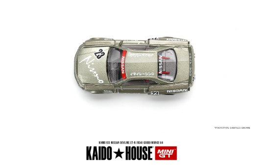 KHMG103 TSM MINI-GT 1:64 Nissan Skyline GT-R R34 Kaido Works V4 RHD