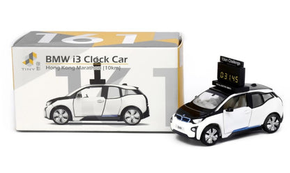 [ Back-order ] TINY ATC64699 1:64 Tiny City No.161 BMW i3 Marathon Clock Car 10km (Capparius White) Diecast