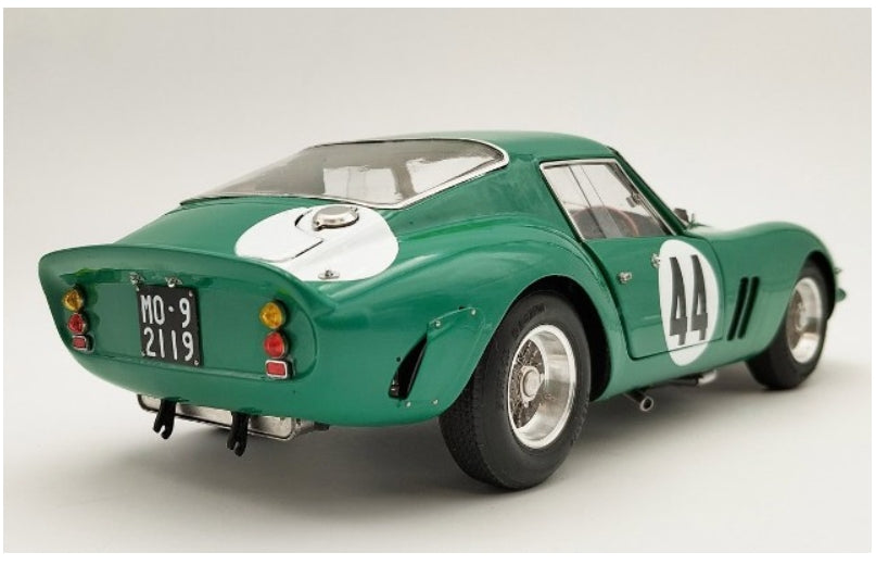 M-248 CMC 1:18 Ferrari 250 GTO, RHD, Chassis #4491 2nd at GT+2.0-British GP GT race Silverstone 1963, David Piper, #44