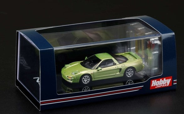 [ Back-order ] Hobby Japan HJ644006BGR 1:64 Honda NSX Coupe with Engine Display Model Lime Green Metallic