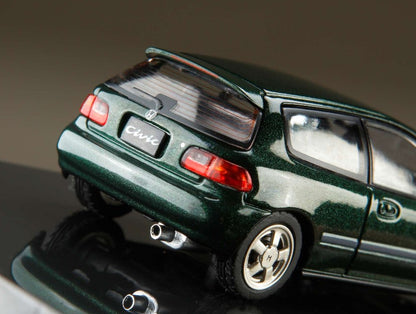 [ Back-order ] Hobby Japan HJ641017SG 1:64 Honda civic (EG6) SiR-S with Engine Display Model Lausanne Green Pearl