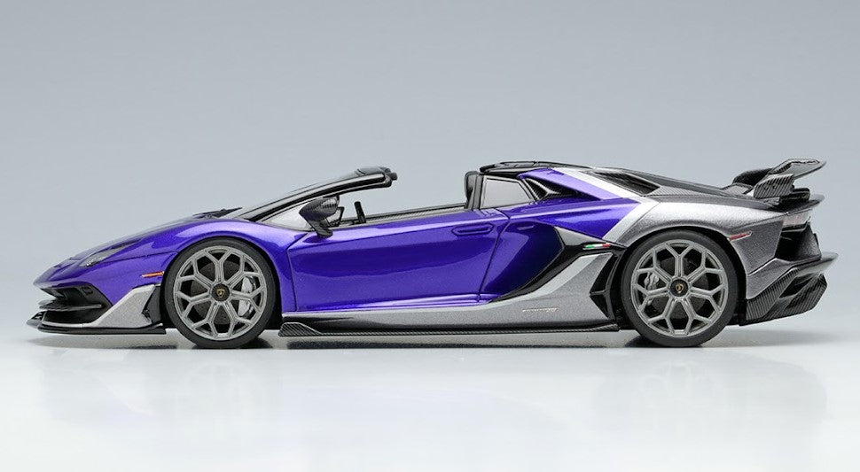 [ Back-order ] Make Up EIDOLON EM669C 1:43 Lamborghini Aventador SVJ Roadster Ad Personam 2 Tone Paint Viola Hestia/Grigio Lynx