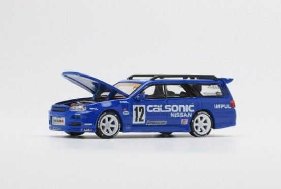 PR640059 POP RACE 1:64 Nissan STAGEA CALSONIC Blue