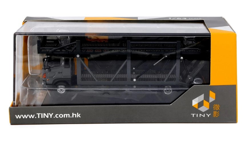 [ Back-order ] TINY ATC66030-C 1:64 Tiny City Hino 500 (Hino Ranger) Car Carrier Gray Diecast