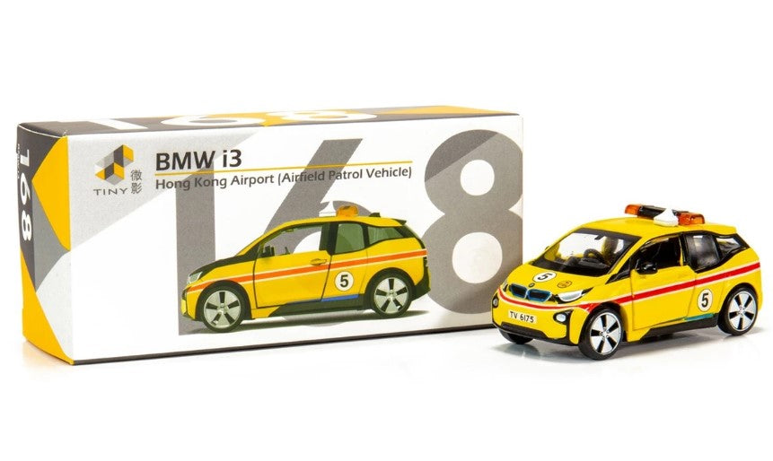 [ Back-order ] TINY ATC64624 1:64 Tiny City No.168 BMW i3 Hong Kong Airport (Airfield Patrol Vehicle) Diecast