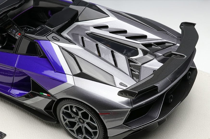 [ Back-order ] Make Up EIDOLON EML079C 1:18 Lamborghini Aventador SVJ Roadster Ad Personam 2 Tone Paint Viola Hestia / Grigio Lynx